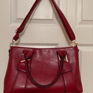 Vegan Leather Satchel Crossbody Shoulder Handbag